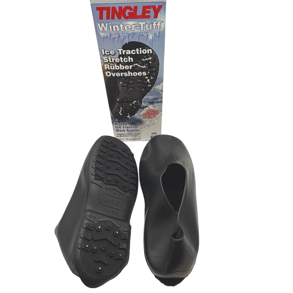 Tingley Winter-Tuff Ice Traction Rubber Overshoes 2XL Fits 12.5-14 Black